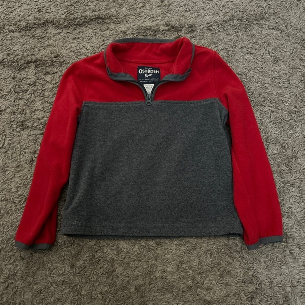 OshKosh B'gosh Red and Gray Fleece Jacket